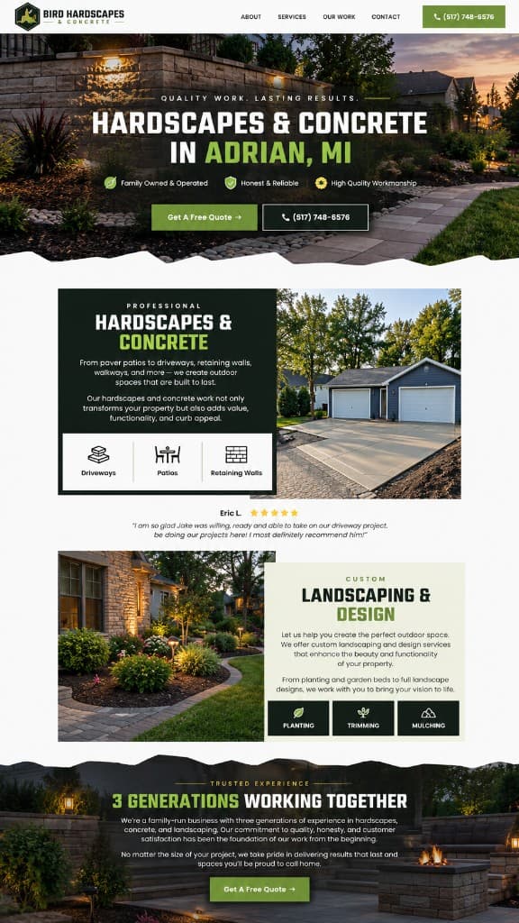 Hardscapes and concrete website with a patio and driveway